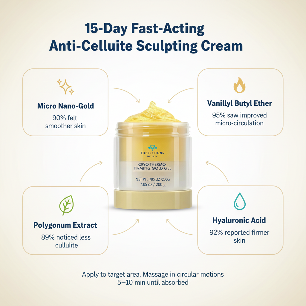 15-Day Fast-Acting Anti Cellulite Sculpting & Tightening Burn Gold Massage Cream